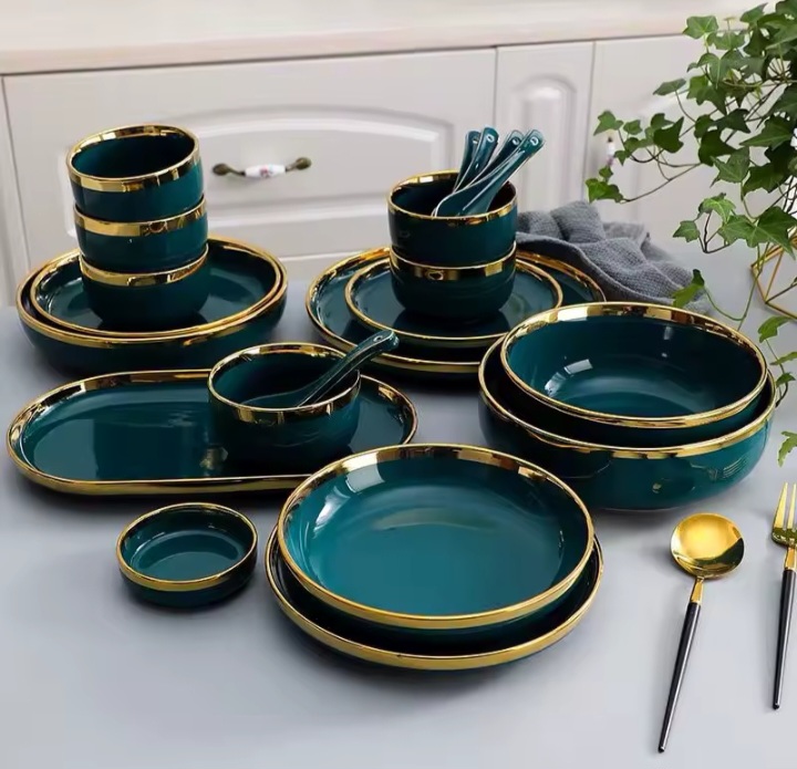 Luxury Ceramic Sauce & Snack Bowl with Gold Rim (3.5")